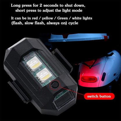 Motorcycle Flashing Lights Car RGB LED Strobe Lights 7 Colors Flash Position Wireless Light Aircraft Airplane Helicopter Warning