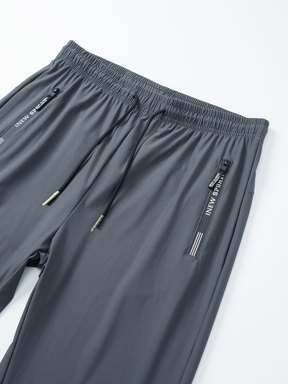 Calça Jogger Masculina Plus Size Respirável para Homens Calça de Moletom Secagem Rápida Reta Cós Elástico Estilo Coreano Clássico Esportivo