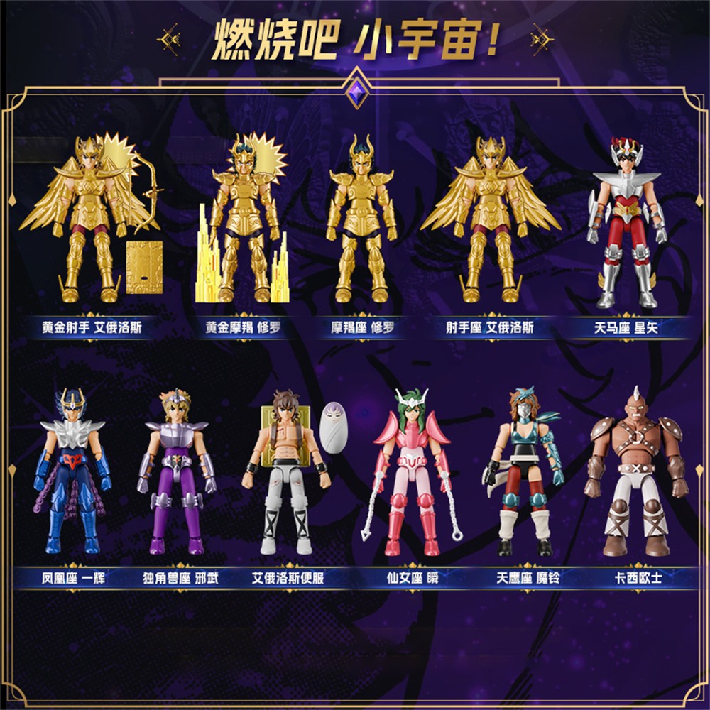 Blokees Gold Saint Boneco de Ação DIY Brinquedos de Montar Seiya Shiryu Hyoga Dohko Camus Shina Coleção de Blocos de Montar