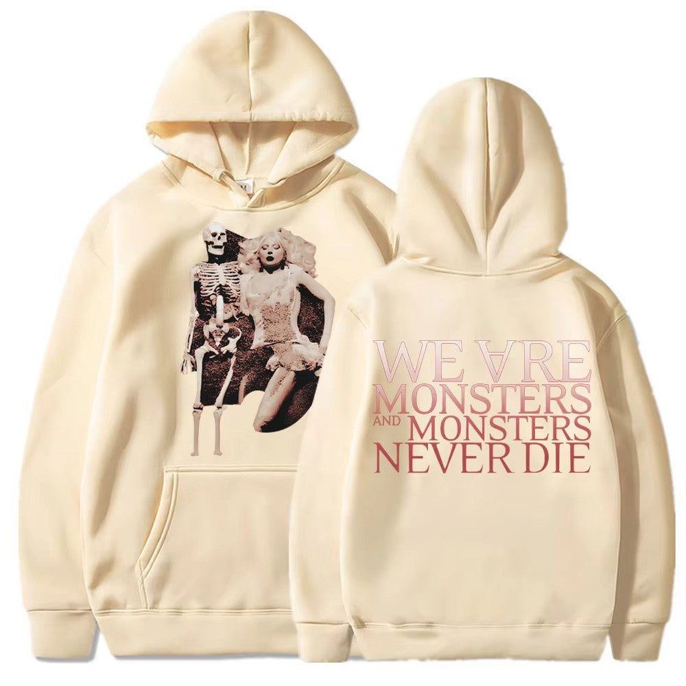 Lady Gaga The Mayhem Ball Tour Retro Print hoodie Gothic Hip-hop trendy autumn/winter men's hoodie