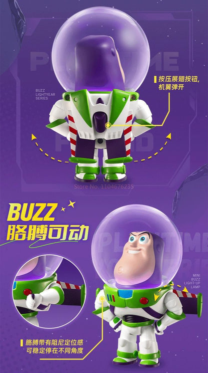 Novos Brinquedos de Luz Noturna Buzz Lightyear Disney Cabeça de Bolha Presente Infantil Anime Bonecos de Ação Buzz Lightyear Enfeites de Luz Noturna Toy Story