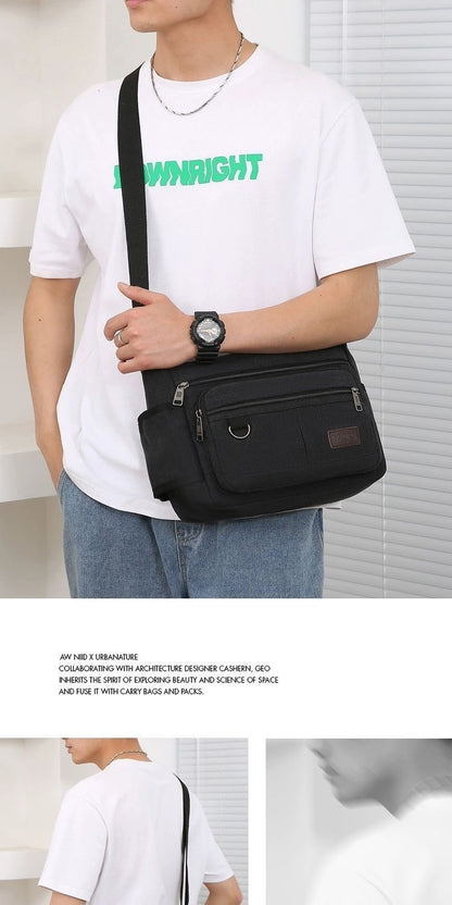 Men's Canvas Messenger Bag Single Shoulder High Quality Crossbody Bag Messenger Bag Commuter Travel Daily Use With Compartment