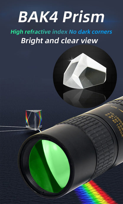 Telescópio Zoom 10-300x40 HD 4K Portátil Binóculo Potente Longo Alcance Monocular Profissional BAK4-Prismas Para Caça Acampamento