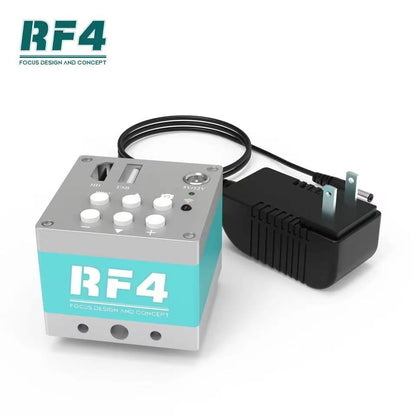RF4 Microscópio Trinocular Estéreo Rotação 360° com Braço Articulado Suporte de Campo Amplo Câmera HDMI 4K Reparo de Solda de Placa PCB de Celular