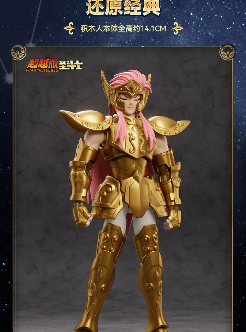 Blokees Saint Seiya Cisne Hyoga Pégaso Seiya Cavaleiros do Zodíaco Aquário Camus Áries Mu Action Figures Modelo de Anime Estátua Brinquedos