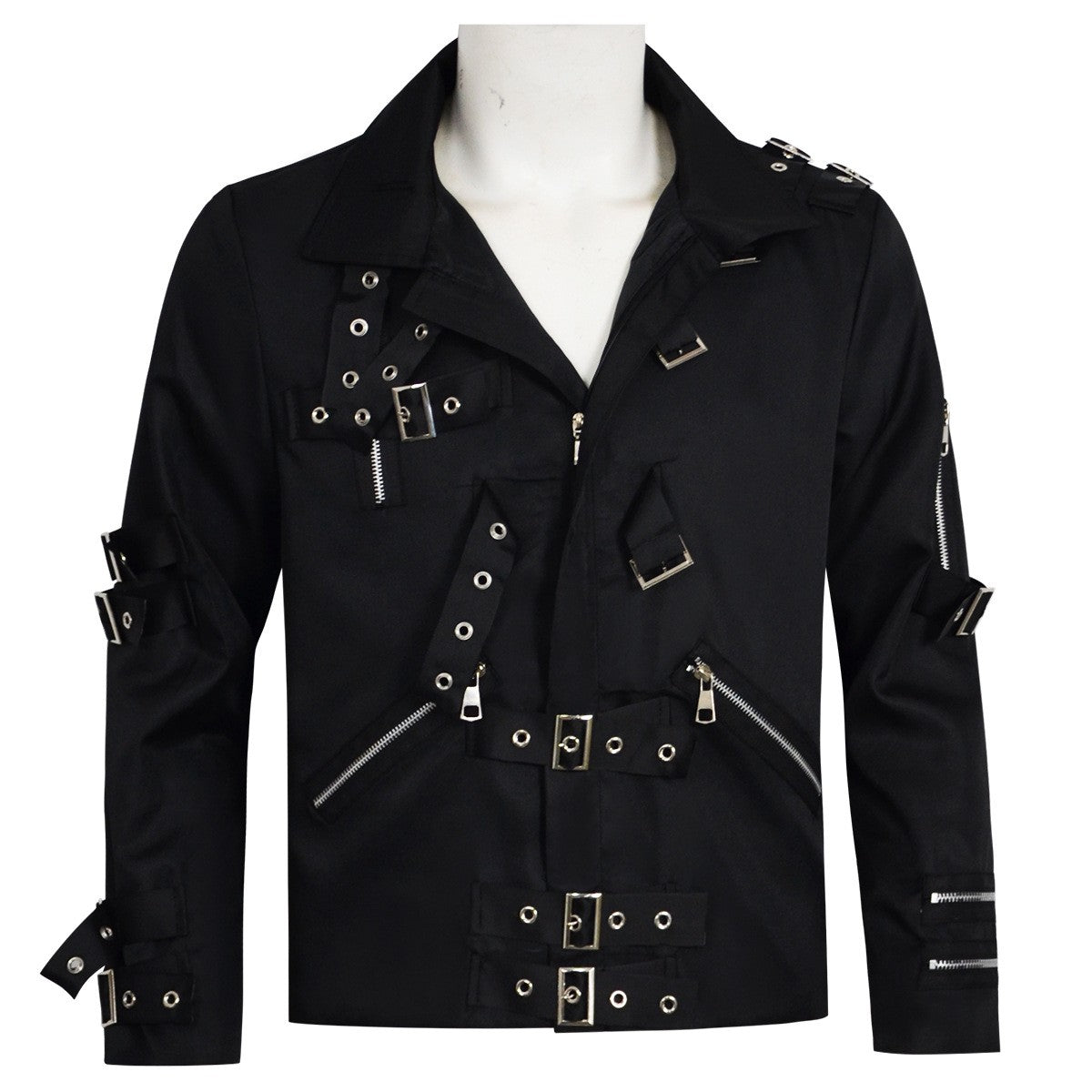 Michael Jackson cosplay Costume BAD MJ Punk Jacket Black Slim BAD Jacket Costume Clothing for Man Adore Stars Impersonator