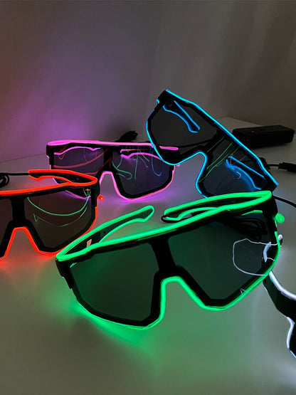 1PC Light Up LED Glasses Glow Sunglasses EL Wire Neon Glasses Glow in The Dark Party Supplies Neon Party Favors for Adults