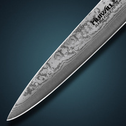 Huiwill Super Qualidade 8" Japonês VG10 67 Camadas de Aço Damasco Conjunto de Facas de Cozinha para Chef Faca de Corte Faca de Fatiar com Bloco