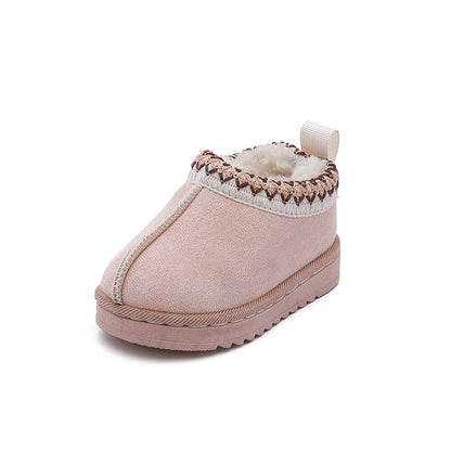 New Fashion Children's Ankle Boots Soft Winter 2025 Causal Girls Cotton Shoes Solid Color Kids School Plush Boots Warm Versatile