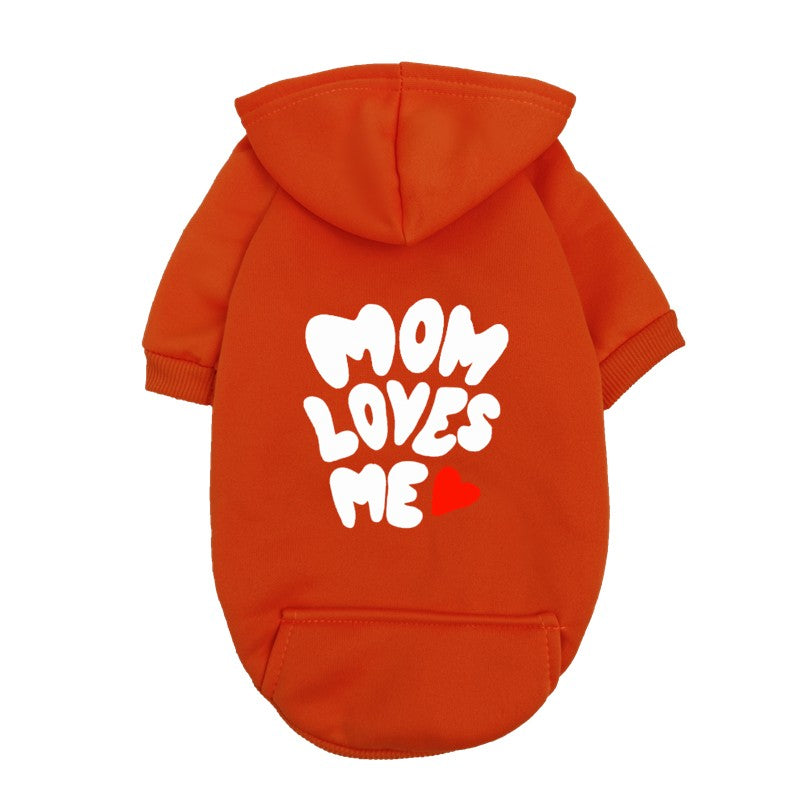 Moletom para Cães "Mamãe Me Ama" - Suéter Vermelho para Pets com Estampa de Coração - Roupa Quentinha para Cães Pequenos e Filhotes - Presente "Eu Amo Minha Mamãe"