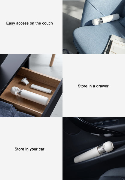 Aspirador de Pó Portátil Sem Fio XIAOMI MIJIA, Sucção de 13KPa, Para Casa Carro, Aspirador de Pó Portátil Sem Fio, Vida útil máxima da bateria 30min