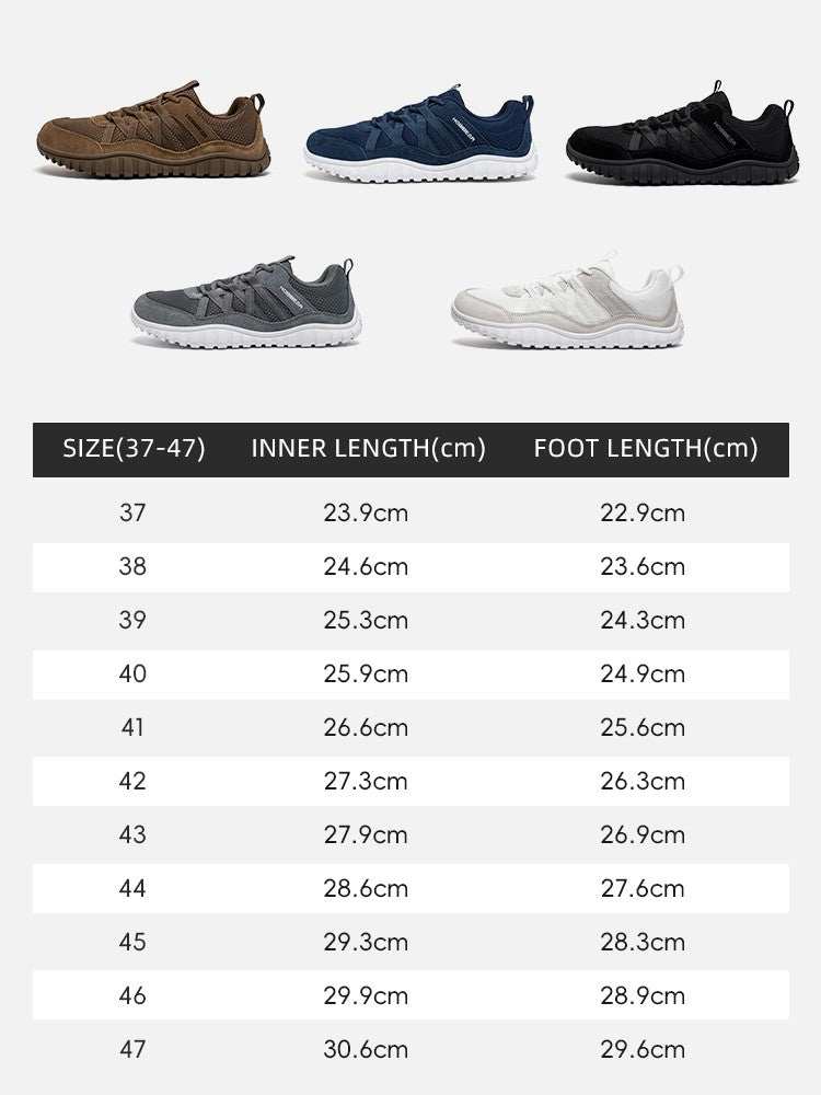 HOBIBEAR Wide Toe Walking Shoes Men Women Non Slip Outdoor Sneakers Lace Up Mesh Breathable Running Shoes