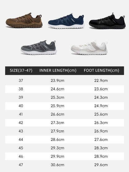 HOBIBEAR Wide Toe Walking Shoes Men Women Non Slip Outdoor Sneakers Lace Up Mesh Breathable Running Shoes