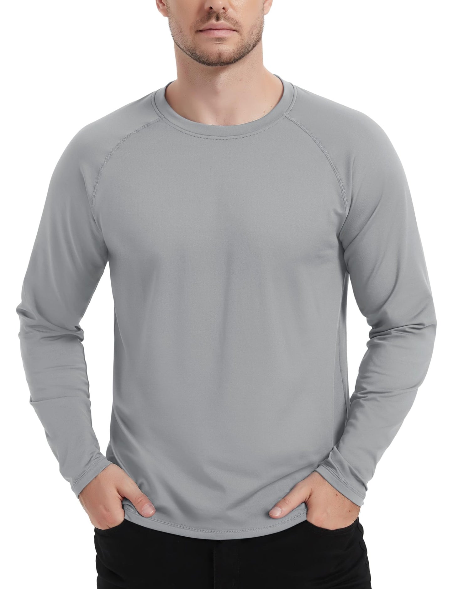 TACVASEN Fleece Lined T-shirts Mens Thermal Long Sleeve T Shirts Winter Autumn Athletic Workout Base Layer Pullover Tops Male