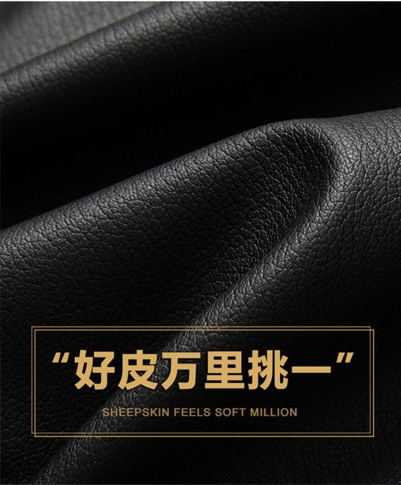 2025 Fall And Winter Models Men's Jacket Lapel Business Casual PU Leather Jacket Thin Thick Black Lake Blue