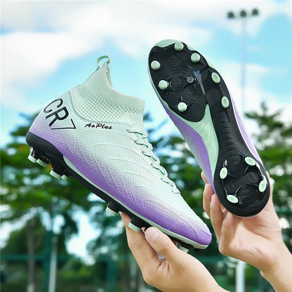 New Men Football Boots Outdoor Sport Boys Long Spikes Training Cleats Soccer Shoes Adult Non Slip Breathable Match Comfortable