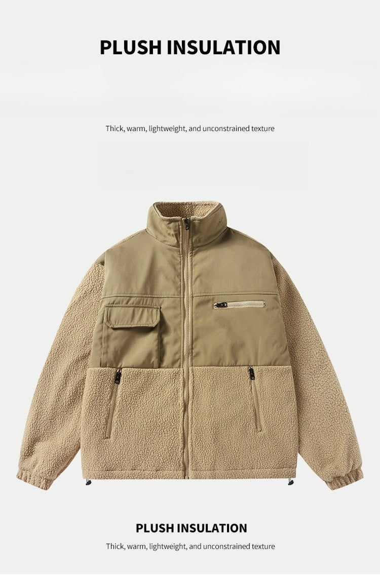 Maxbarley 2025 Winter Cotton Padded Jacket Men Brand Trendy Lambskin Cold-proof Windproof Jacket Casual Camping Ski Fleece Parka