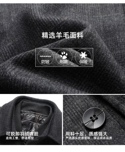 2024 New style Men's Woolen Coat Winter Classic Casual Overcoat Mens high quality Thicken trench coat men full size M-4XL