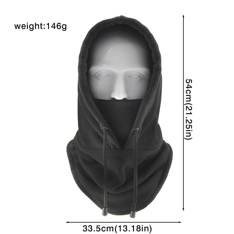 Balaclava de Pelúcia em Fleece, Chapéu de Inverno para Esqui, Touca à Prova de Vento, Grossa e Quente para Ciclismo ao Ar Livre, para Homens e Mulheres