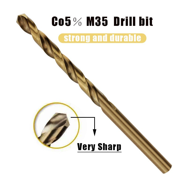 Broca Helicoidal de Aço Rápido Cobalto M35 Conjunto de Ferramentas Acessórios de Broca para Perfuração de Aço Inoxidável e Metal
