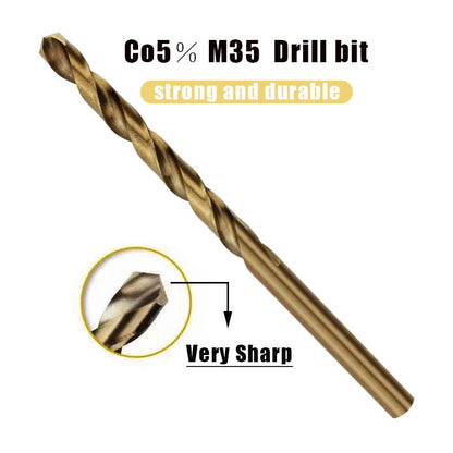 Broca Helicoidal de Aço Rápido Cobalto M35 Conjunto de Ferramentas Acessórios de Broca para Perfuração de Aço Inoxidável e Metal