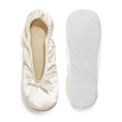 Women's Elegant Ballerina Flats, Lightweight Cozy Indoor Home House Ballet Flats, With Soft Foam Shoe-Insole & Bowknot Decor