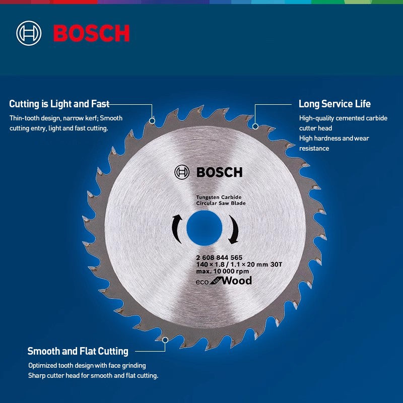 Lâmina de serra circular para marcenaria Bosch 125/140mm Lâmina de serra circular Material de liga dura Abertura 20mm Lâminas de serra adequadas para madeira