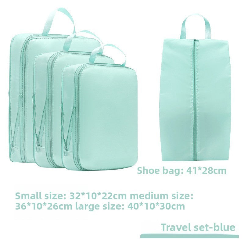 4Pcs/Set Travel Compression Packing Cubes Bag Portable Suitcase Clothes Organizers Waterproof Luggage Storage Cases Drawer Bags