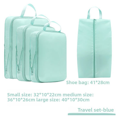 4Pcs/Set Travel Compression Packing Cubes Bag Portable Suitcase Clothes Organizers Waterproof Luggage Storage Cases Drawer Bags