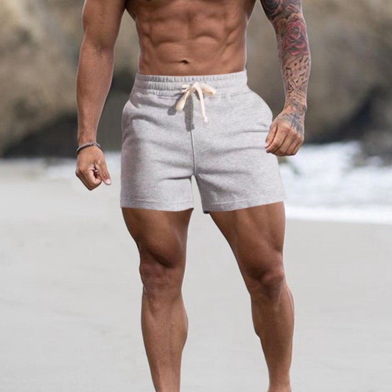 Summer Men Breathable Casual Gym Shorts Elastic Cotton Running Shorts Male Sport Basketball Shorts Blue Beach Shorts Man Clothes