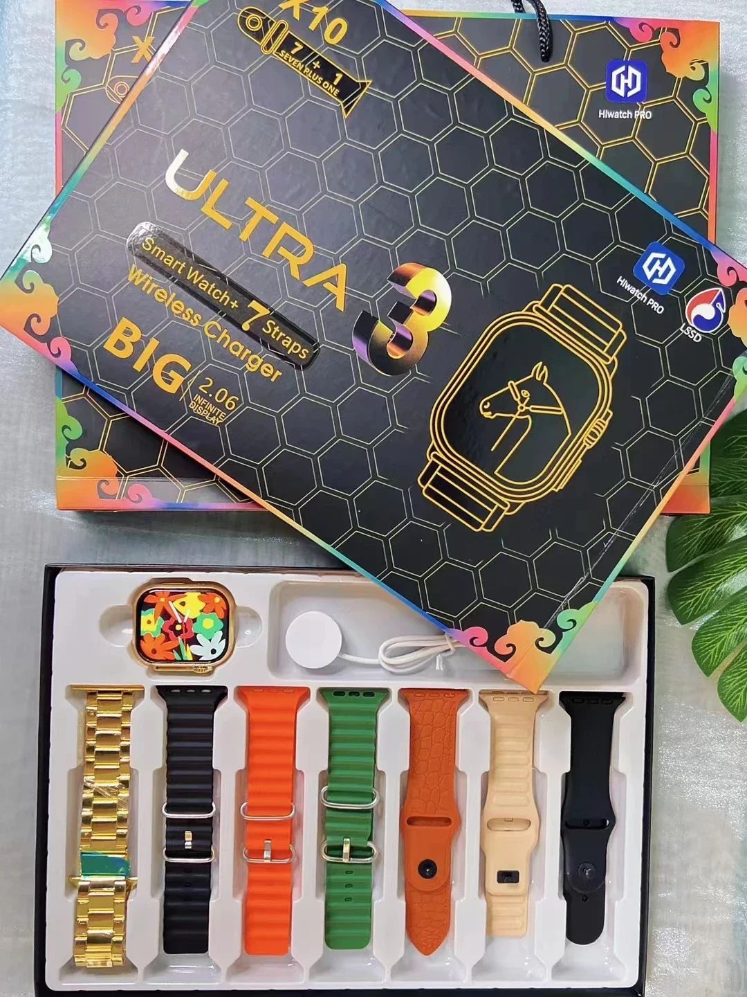 7+1 Smart Watch X10 Ultra 3 Smartwatch Esportivo para Homens Mulheres Chamada Telefônica Bluetooth SmartWatch Mostradores Personalizáveis Pulseira Inteligente à Prova d'Água