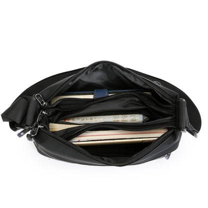 Oxford Crossbody Bag for Men Women Large Capacity Shoulder Messenger Bag Solid Color Waterproof Soft Fabric