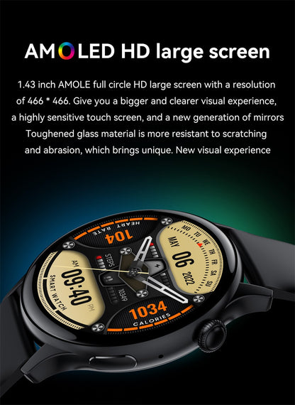 Smartwatch Feminino 2025 NFC Amoled HD GPS Monitor Cardíaco Bluetooth Ligações à Prova D'Água Para Mulheres Presente