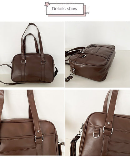 Japanese Style JK Bag Women High School Student Uniform Bag PU Leather Shoulder Bag Women Simple Handbags Crossbody Bags Itabag