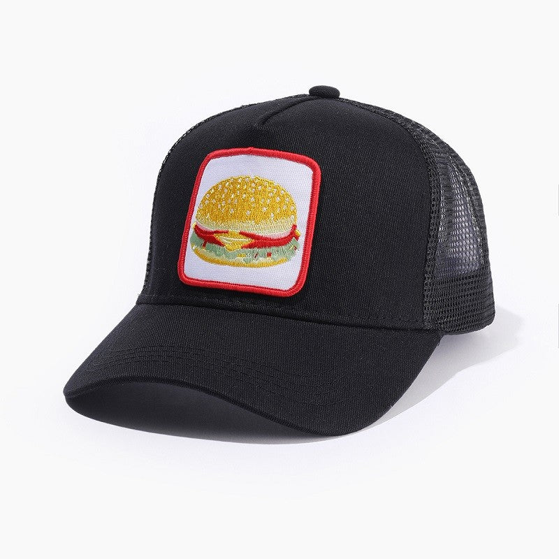 Trucker Caps Men Women Baseball Cap With Cartoon Hamburg Embroidery Patch Snapback Drake Bones Cotton Casual Mesh Dad Sun Hats