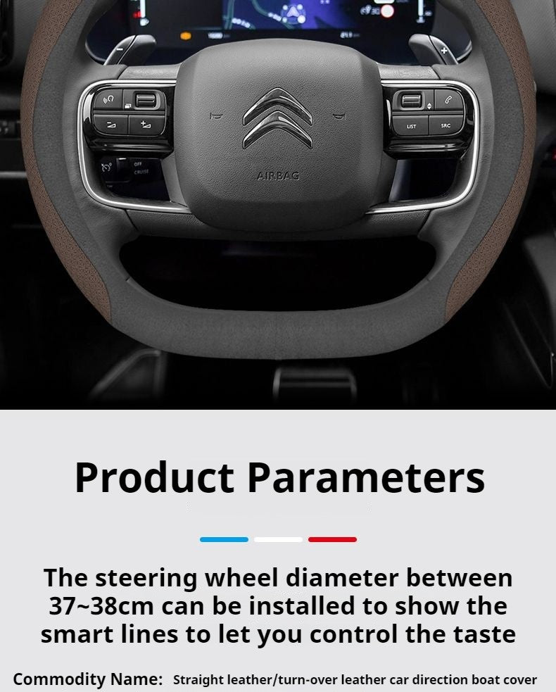 Capa de Volante de Couro para Carro Citroen C1 C2 C3 C4 C5 C6 C4L VTS Berlingo Picasso Aircross Sega Ely See C3-XR Acessórios