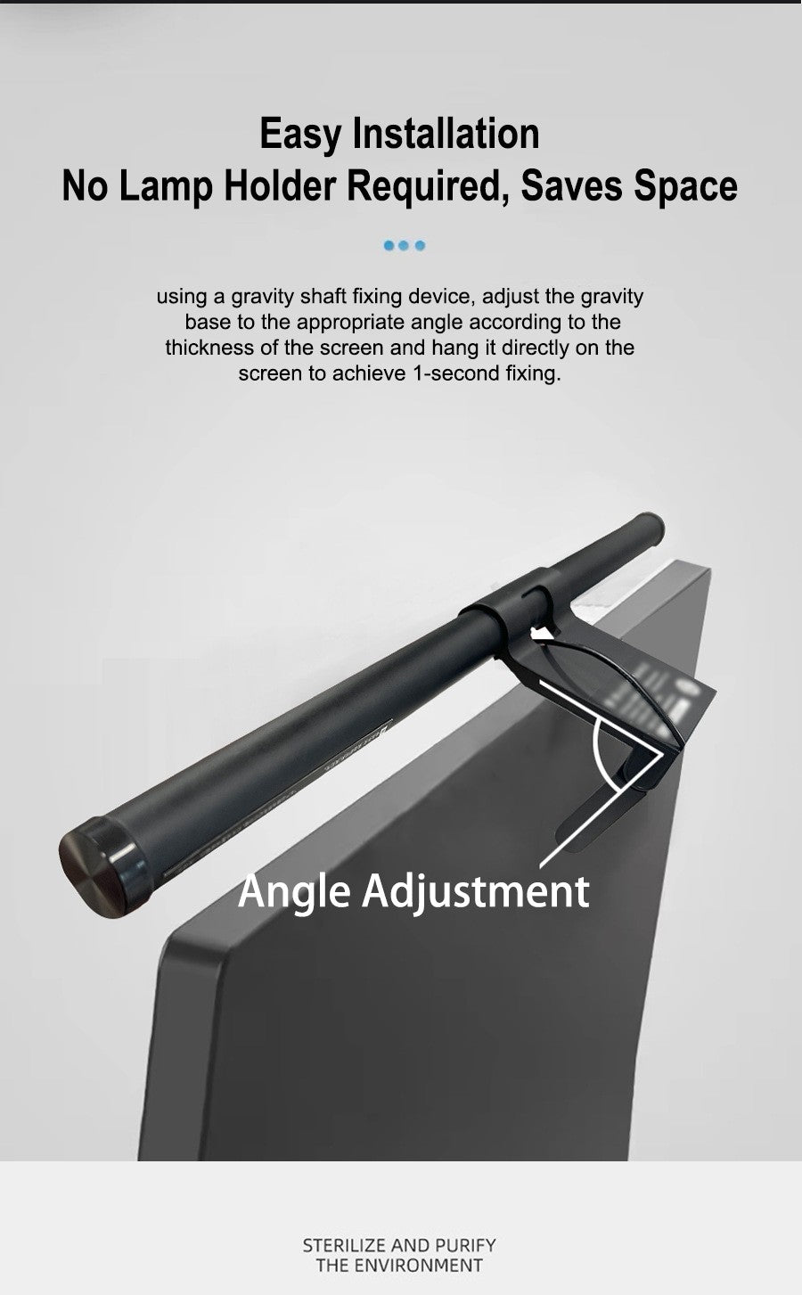 LED Screen Hanging Light for Desk  Eye Protection Computer Monitor Light Strip with Stepless Dimming Suitable for Gaming