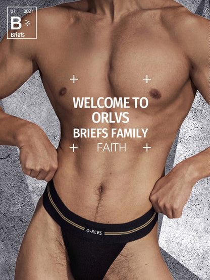 ORLVS Briefs Male Seamless Hip Design Mens Underwaer Super Large Wide 5cm Elastic Band Independent Codpiece Boy Short Pants