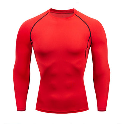 Men Compression Running T-shirt Fitness Tight Long Sleeve Sport Shirts Training Jogging Tops Gym Sportswear Dry Fit Rashgard
