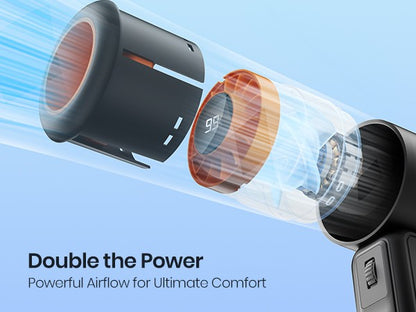 Handheld USB Turbo Fan  Super Strong Airflow Infinite Speed Adjustment Long-Lasting Battery Rechargeable Multipurpose Pocket Fan