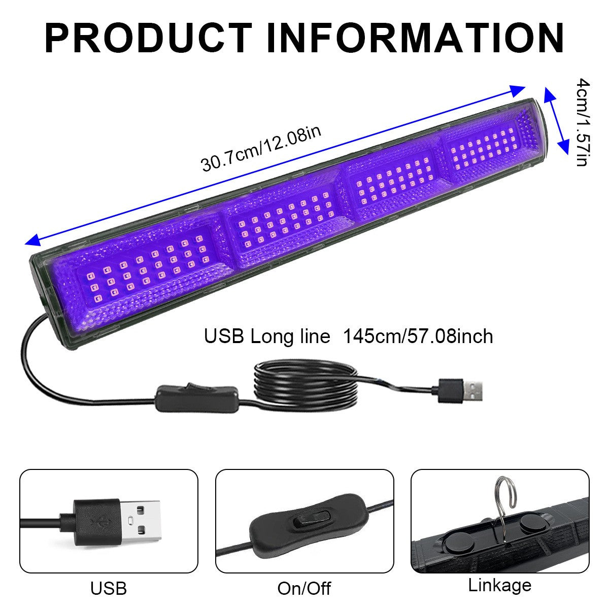 UV Black Light Lamp UV Floodlight With Magnetic LED Indoor Decor Party Atmosphere Table Lamp UV Light Halloween Party