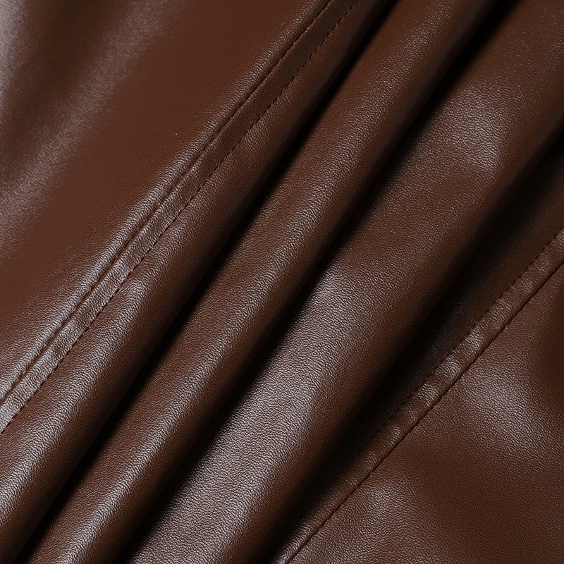 Plus Size 5XL ZANZEA Women PU Leather Midi Jupes Elegant Casual Autumn Loose High Waist Skirt Solid Skirt High Waisted Falda