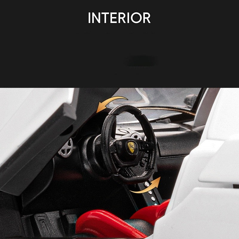 1:24 Carro Esportivo Enzo de Liga Leve Modelo de Carro em Escala Diecast Metal Miniatura Modelo de Carro Som?Luz Brinquedo Infantil Veículos Presentes