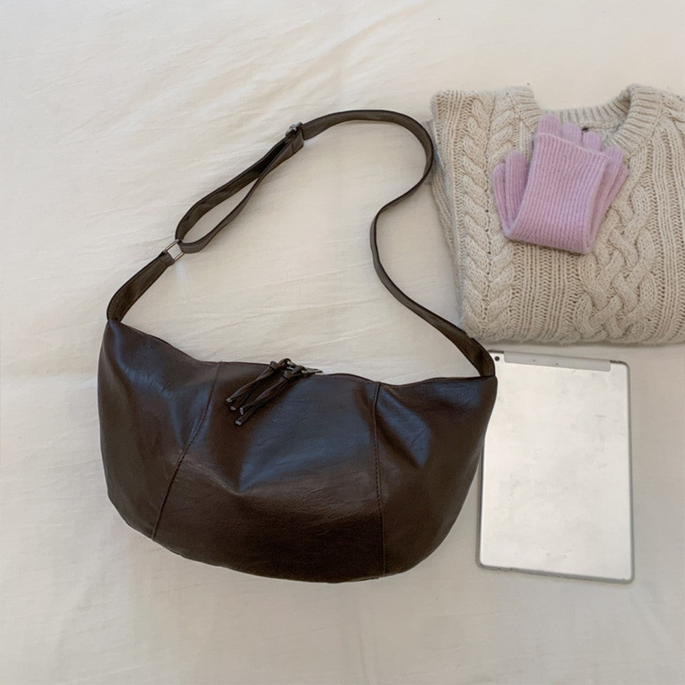 Small Niche Design Women's Large-Capacity Autumn and Winter Versatile Wide-Strap Single Shoulder Crossbody Dumpling Bag