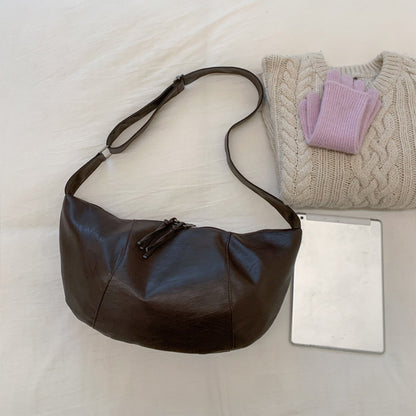 Small Niche Design Women's Large-Capacity Autumn and Winter Versatile Wide-Strap Single Shoulder Crossbody Dumpling Bag