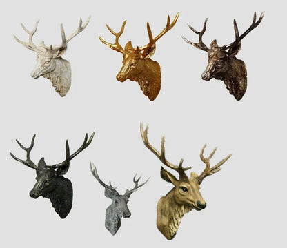 Creative Wall Mounted Animal Deer Head Wall Decoration Handmade Farmhouse Decoration Resin Living Room Home Decoration