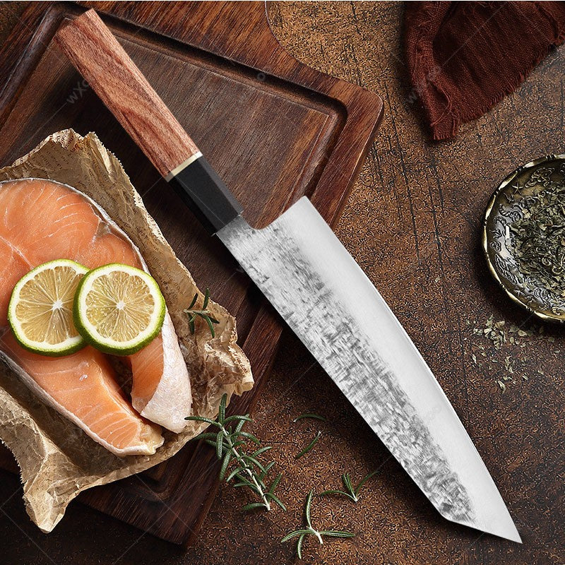WXCOO Forged Hammer Pattern Japanese Santoku Knife Meat Cleaver Professional Chef Knife Kitchen Vegetable Fruit Slicing Knife