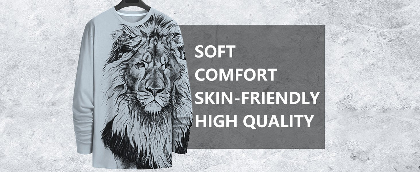 Men's Funny Slang T-shirt Long Sleeve T Shirt 3D Print Crew Neck Shirt Fashion Daily Basic Street Apparel Casual Daily Clothing