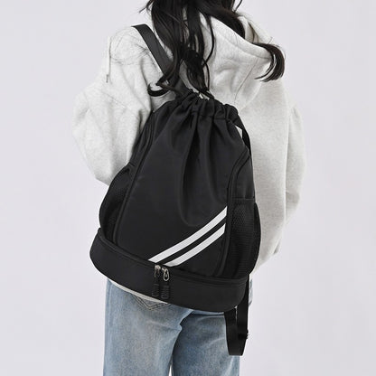 Mochila de Academia Fitness Bolsa Esportiva Feminina Masculina Mochila de Basquete Ao Ar Livre Bolsas de Armazenamento de Futebol Mochila Esportiva com Cordão de Treinamento