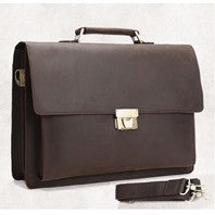 High Quality Genuine Leather Men Briefcase Business bag Crazy Horse Leather Large 17"inch Laptop Bag male Portfolio Office Case